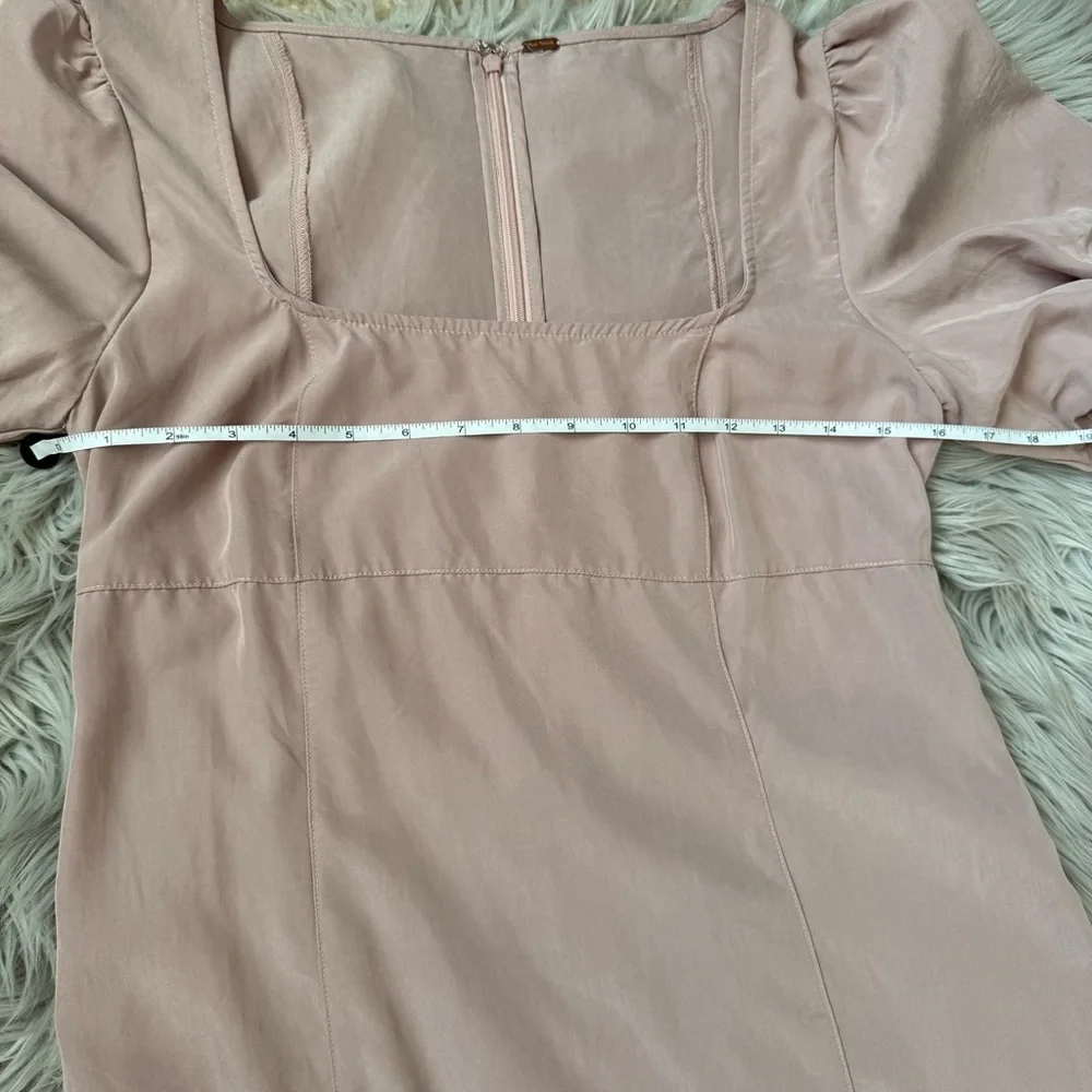 FREE PEOPLE Jordan Puff Short Sleeve Ruffle Hem Midi Dress Size XS